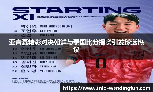 亚青赛精彩对决朝鲜与泰国比分揭晓引发球迷热议